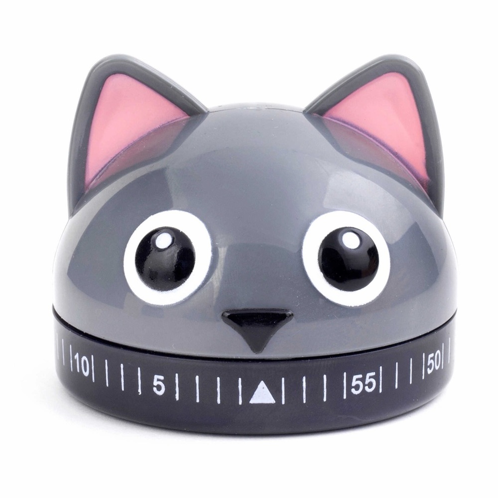 NEW IN BOX! Kikkerland Cat Kitchen Timer in Grey